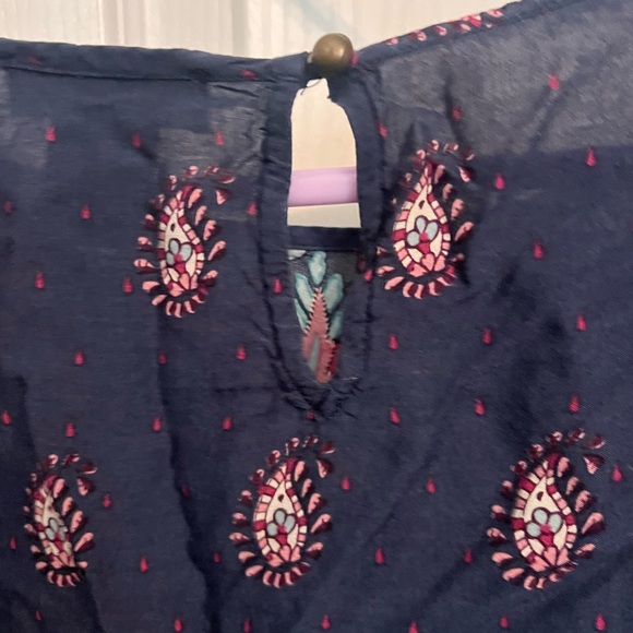 Lucky Brand Navy and Red Paisley Blouse - Picture 3 of 3
